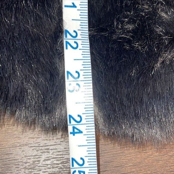 Faux Fur Jacket Hook Eye Front‎ Long Sleeve Lined Black Size XXL - Picture 8 of 8